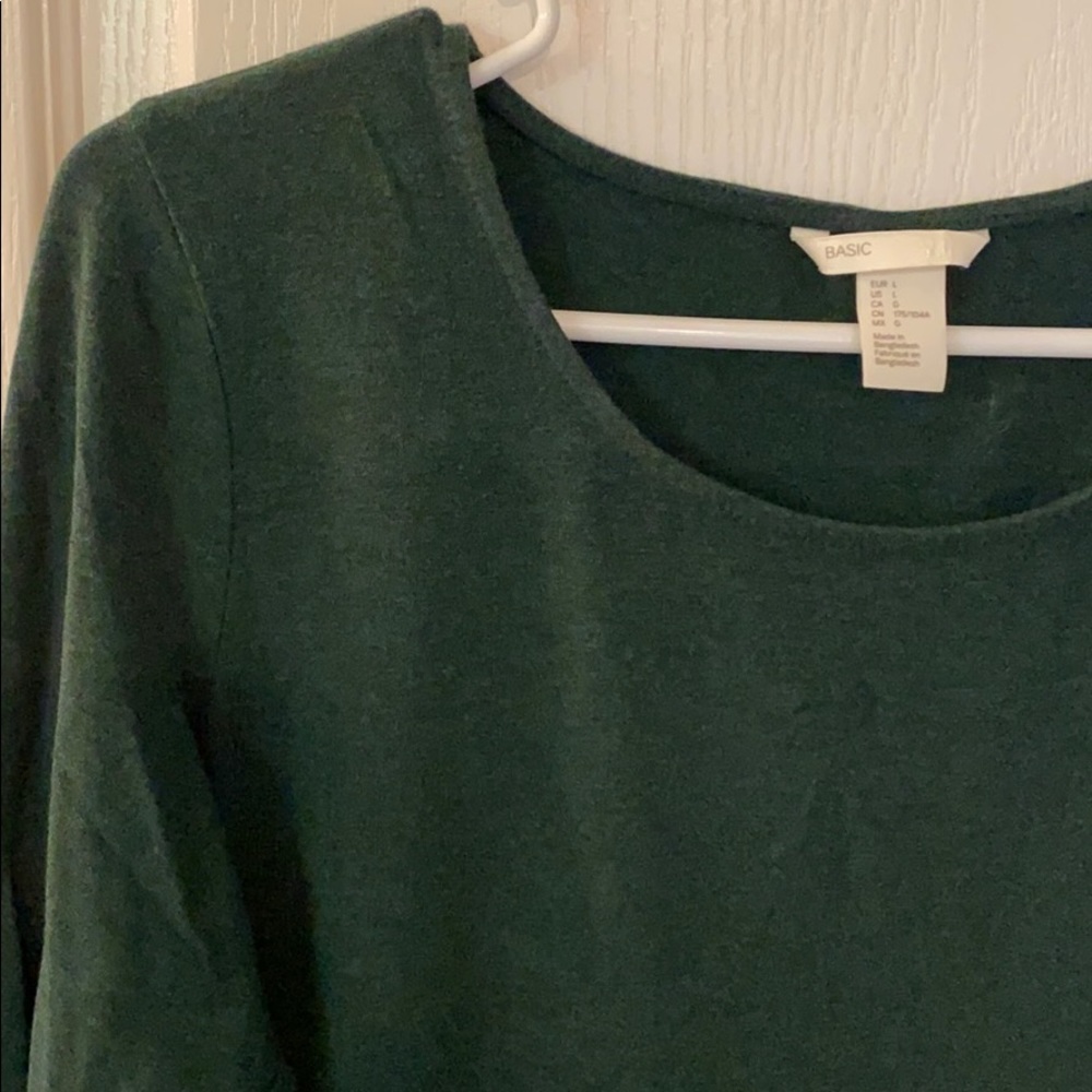 H&M green tshirt dress